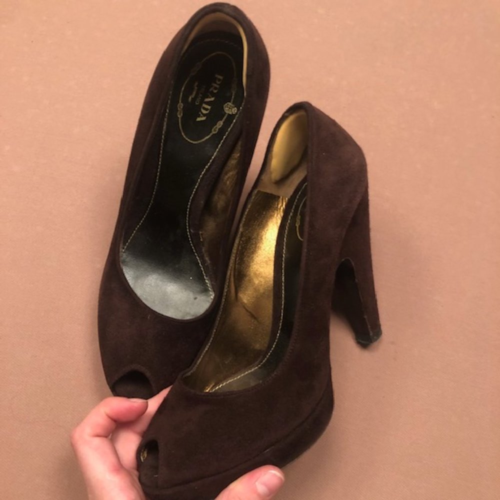 Prada Brown Suede High Heel